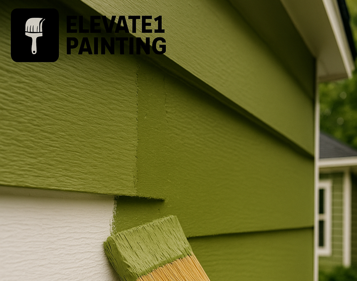Rolling paint on interior wall with Elevate logo